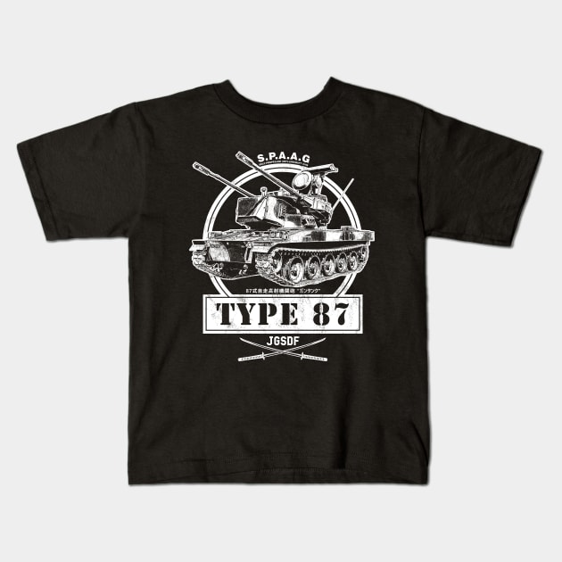 Type 87 Self-Propelled Anti-Aircraft Gun Kids T-Shirt by rycotokyo81